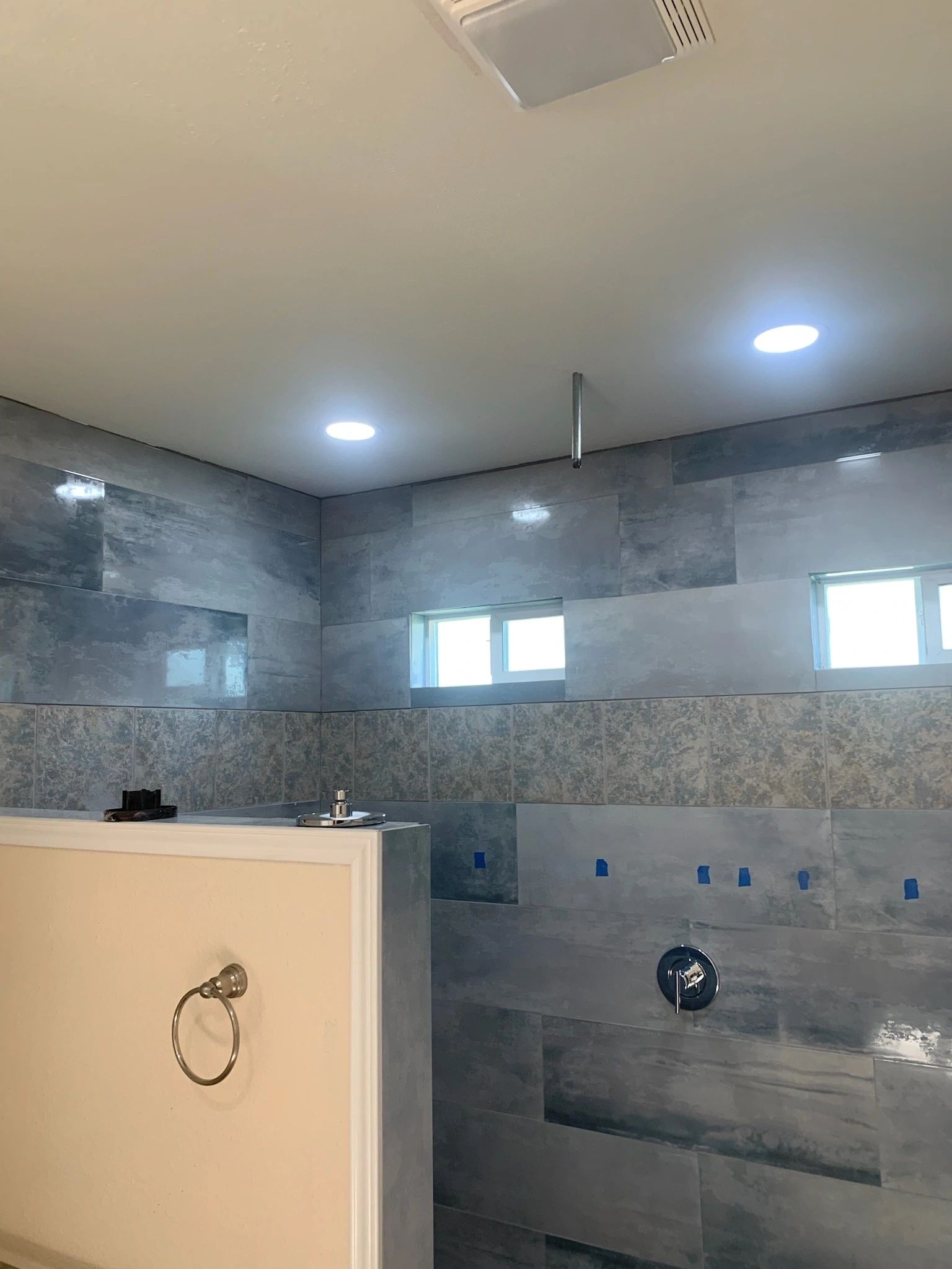 Remodeled bathroom — tiled shower — Skystone Homes LLC project