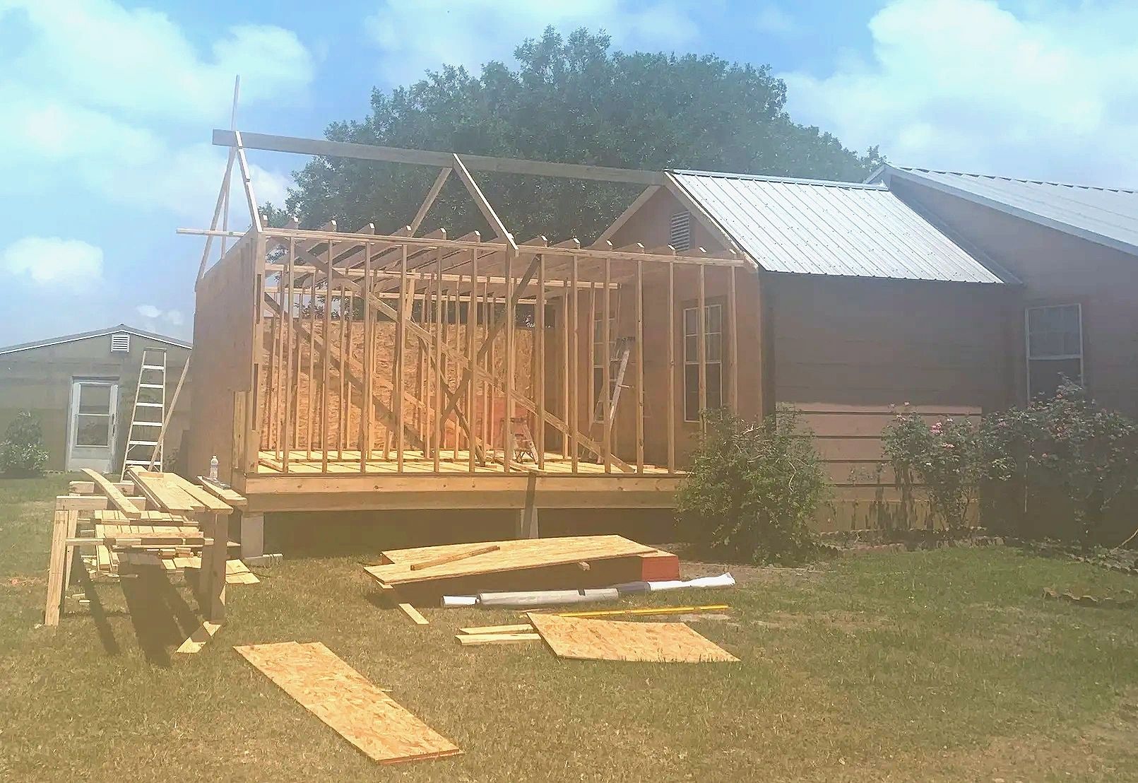 New addition — structural framing — Skystone Homes LLC project