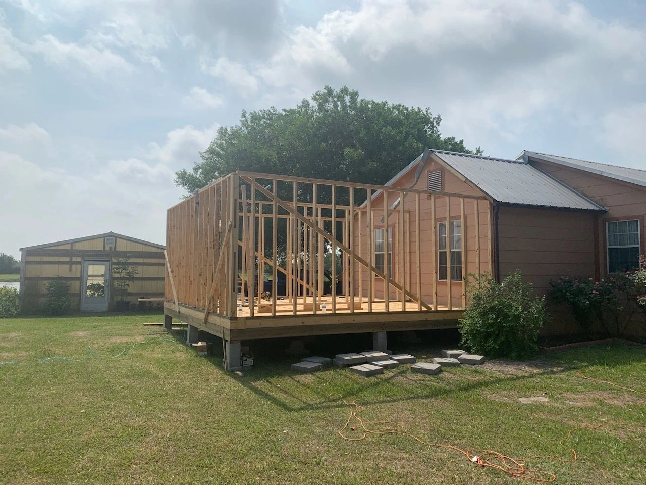 New addition — wall framing — Skystone Homes LLC project