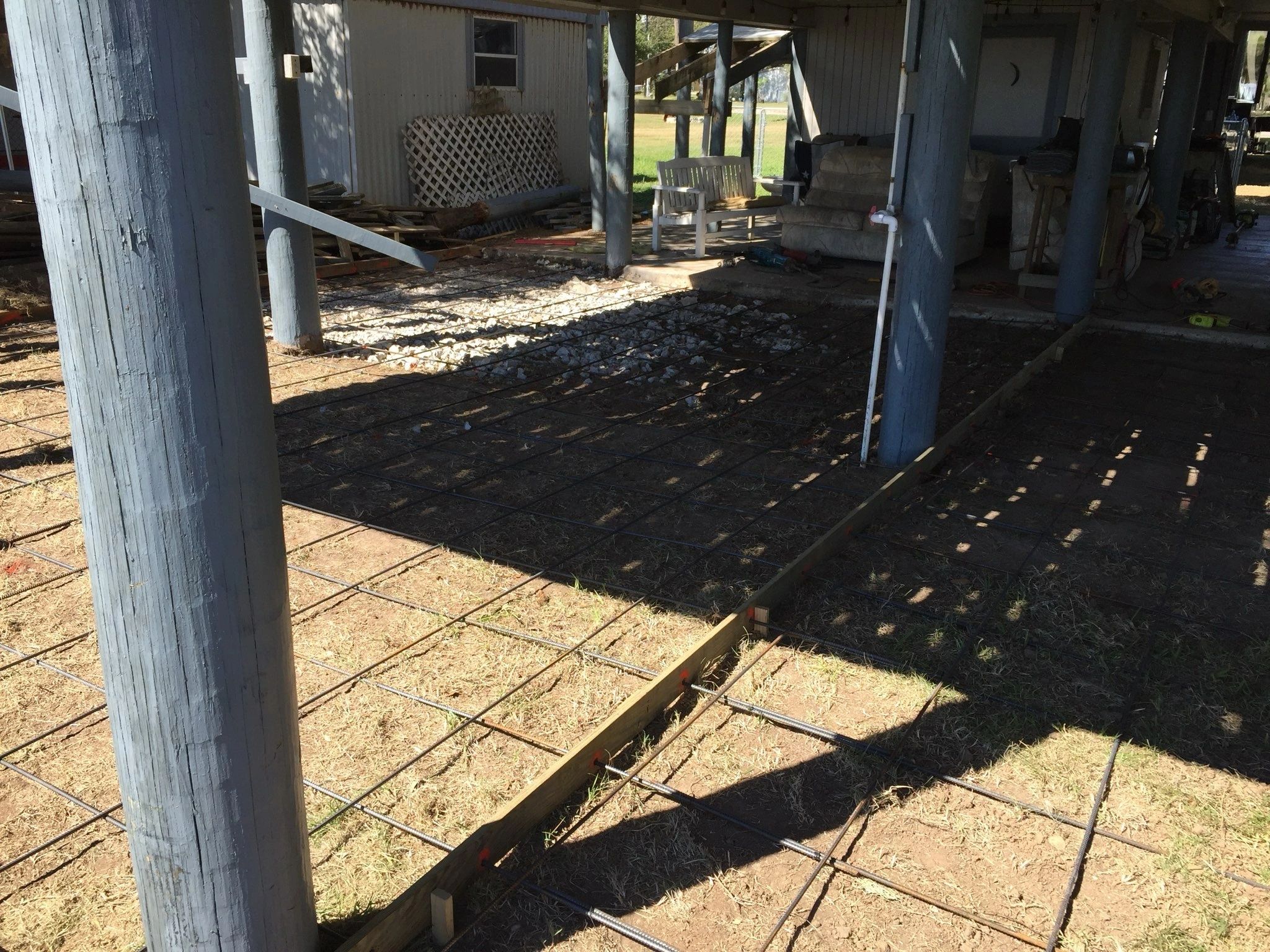 Concrete pour — reinforcing steel — Skystone Homes LLC project