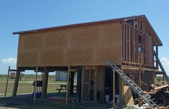 Exterior renovation — raised-home framing — Skystone Homes LLC project