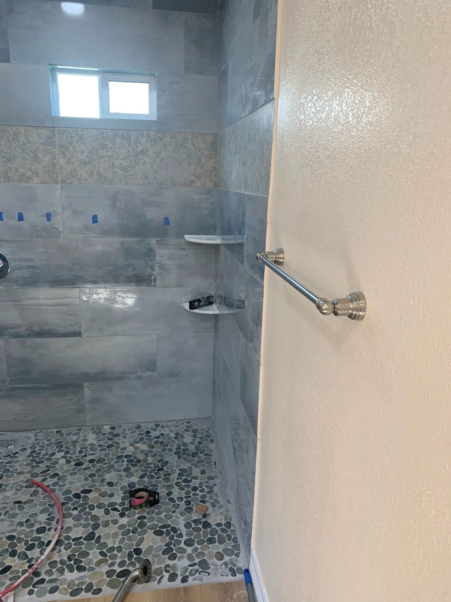 Remodeled shower — tile detail — Skystone Homes LLC project