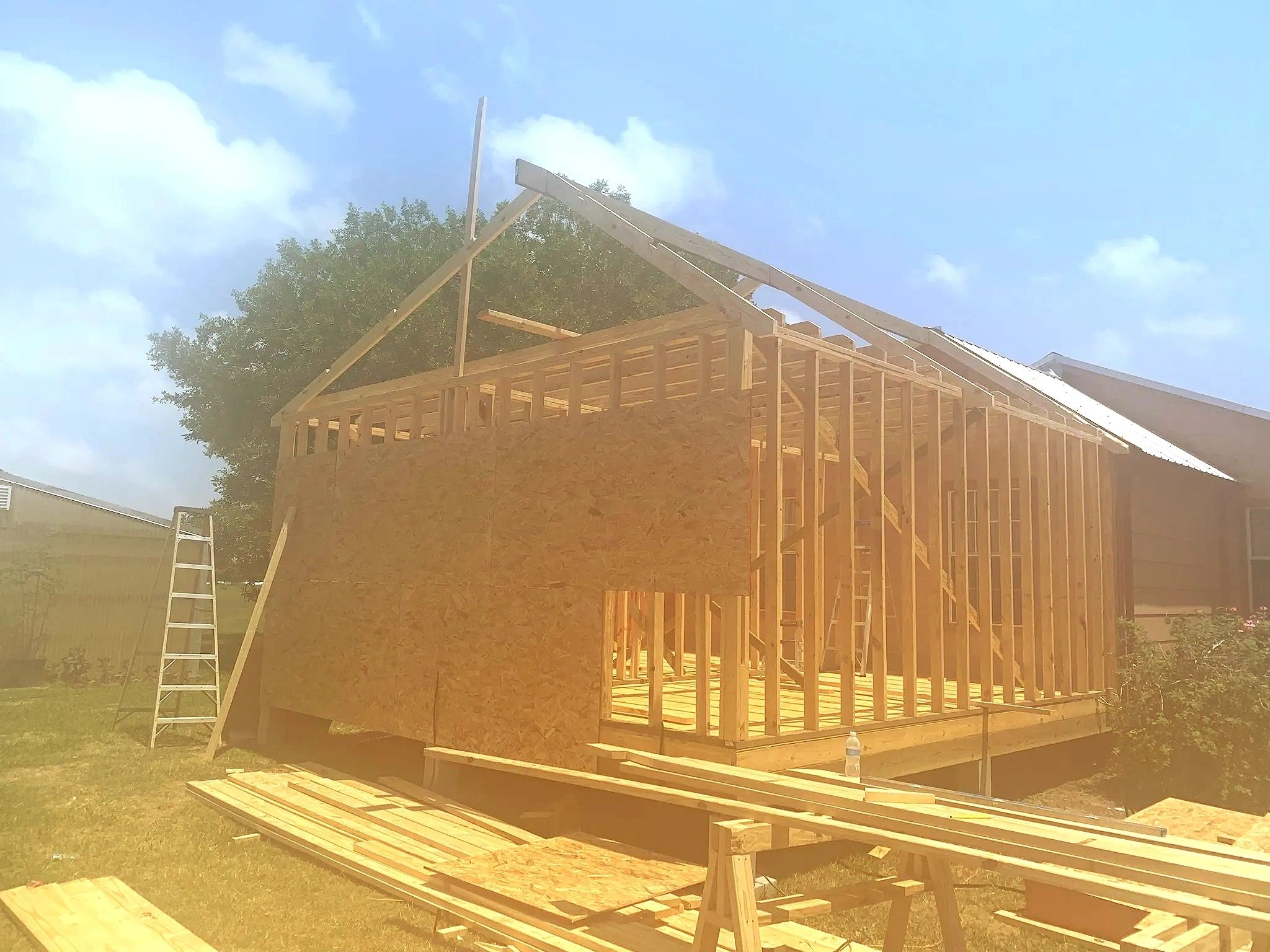 New addition — roof framing — Skystone Homes LLC project
