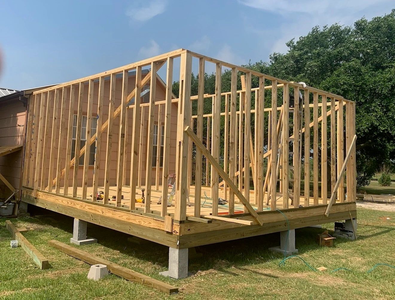 New home addition framing by Skystone Homes LLC