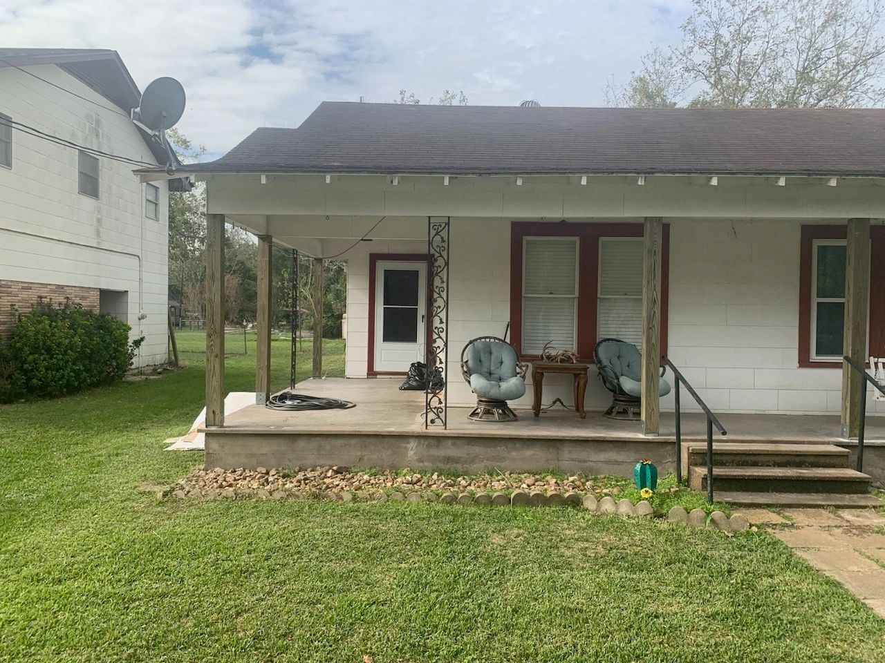 Exterior paint and porch posts — progress — Skystone Homes LLC project