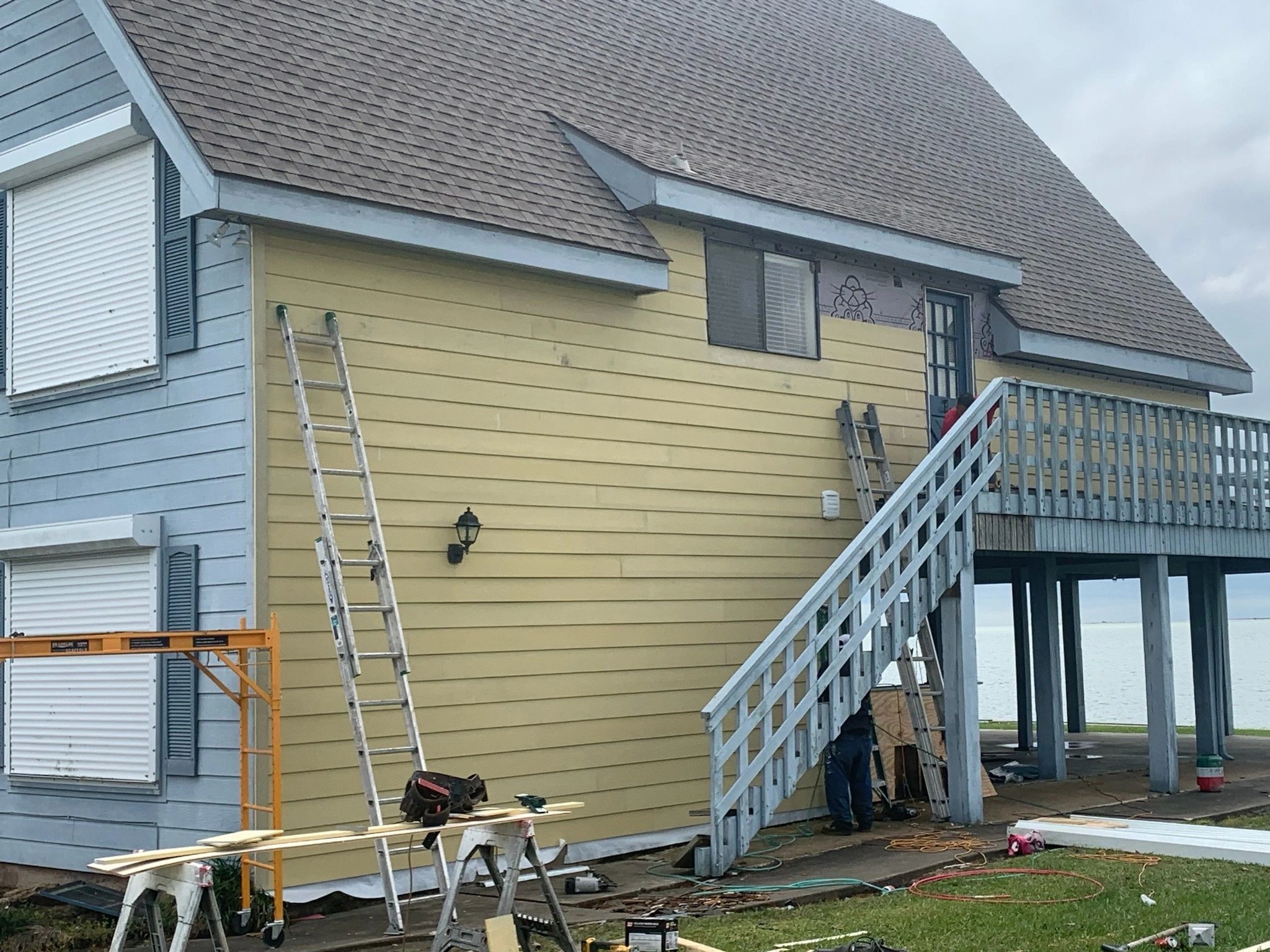New siding — installation progress — Skystone Homes LLC project
