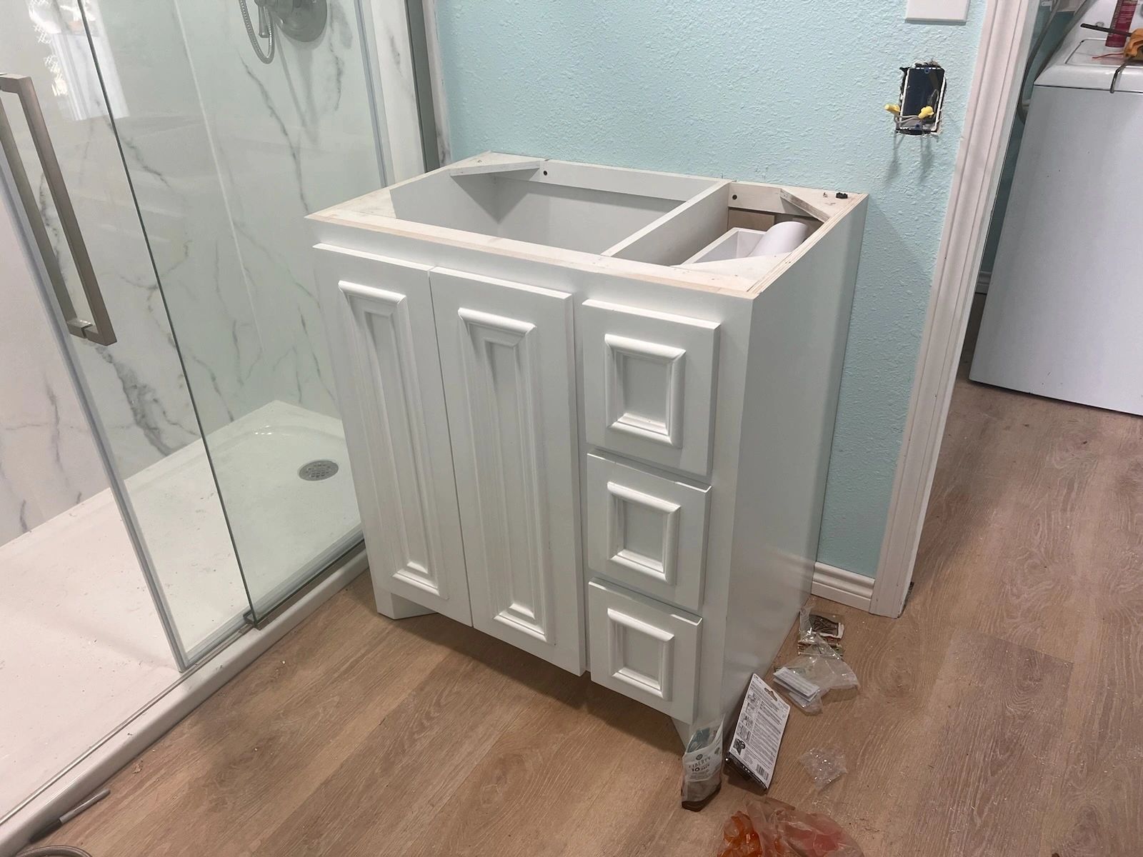 Remodeled bathroom — vanity installation — Skystone Homes LLC project