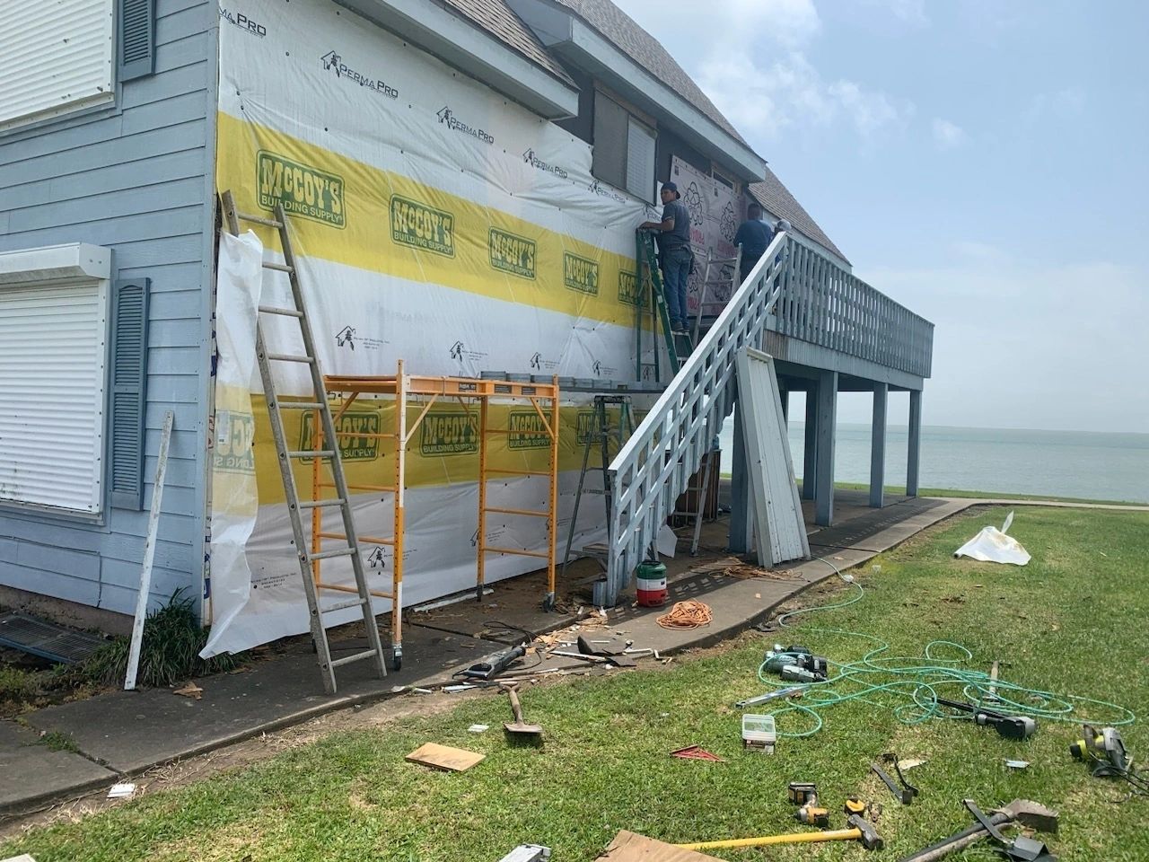 Weather barrier and siding preparation — Skystone Homes LLC project
