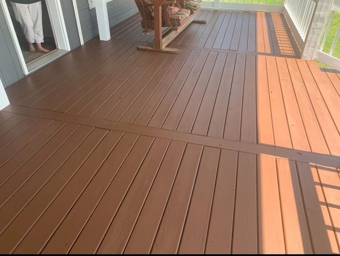 Freshly painted deck boards — Skystone Homes LLC project